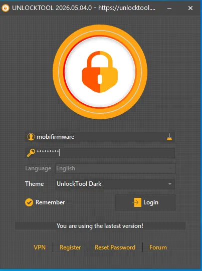 UnlockTool login page